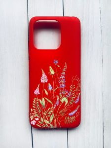 Матовий чохол на Xiaomi Redmi 12C Червоний :: Квіткова ідилія (принт 382)