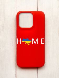 Матовий чохол на iPhone 15 Pro Червоний :: Дім Україна (принт 73)