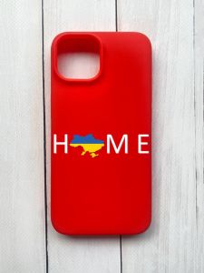 Матовий чохол на iPhone 15 Червоний :: Дім Україна (принт 73)