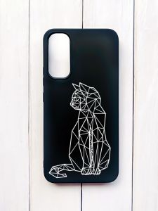 Матовий чохол на Samsung A34 5G Чорний :: Котик (принт 125)