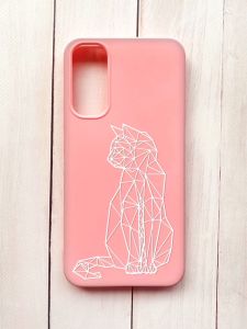 Матовий чохол на Samsung A34 5G Рожевий :: Котик (принт 125)