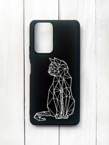 Матовий чохол на Xiaomi Redmi Note 10 Pro/10 Pro Max Чорний :: Котик (принт 125)