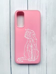 Матовий чохол на Samsung Galaxy A05s (A057) Рожевий :: Котик (принт 125)