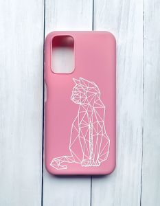 Матовий чохол на Xiaomi Redmi 9T Рожевий :: Котик (принт 125)