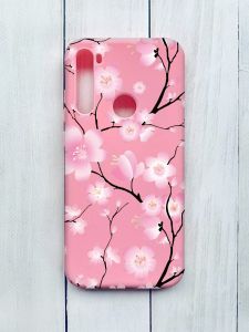 Матовий чохол на Xiaomi Redmi Note 8T Рожевий :: Квітуча сакура (принт 282)