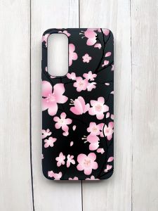 Матовий чохол на Samsung Galaxy A05s (A057) Чорний :: Квітуча сакура (принт 282)