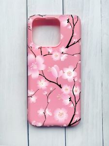 Матовий чохол на Xiaomi Redmi 12C Рожевий :: Квітуча сакура (принт 282)