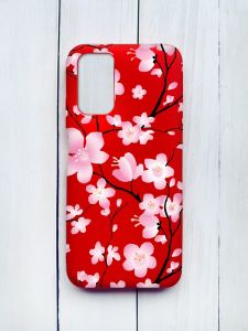 Матовий чохол на Xiaomi Redmi 9T Червоний :: Квітуча сакура (принт 282)