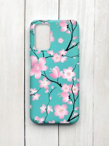 Матовий чохол на Xiaomi Redmi 9T Бірюзовий :: Квітуча сакура (принт 282)