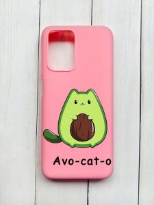 Матовий чохол на Xiaomi Redmi 10 Рожевий :: Котик Авокадо (принт 306)
