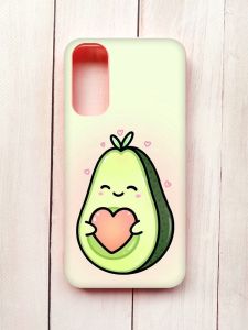 Матовий чохол з рожевими боками на Samsung A34 5G :: Кавай авокадо з сердечком (принт 310)