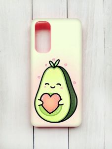 Матовий чохол з рожевими боками на Samsung Galaxy M54 :: Кавай авокадо з сердечком (принт 310)