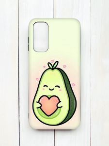Матовий чохол з чорними боками на Samsung Galaxy A14 5G :: Кавай авокадо з сердечком (принт 310)