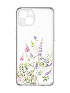 Прозорий чохол із захистом камер на iPhone 15 :: Квіткова ідилія (принт 382)