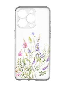Прозорий чохол із захистом камери на  iPhone 15 Pro :: Квіткова ідилія (принт 382)
