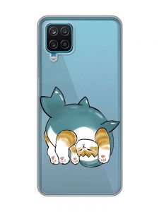 Прозорий чохол на Samsung Galaxy A12 4G :: Котик акула (принт 378)