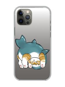 Прозорий чохол на iPhone 12 Pro Max :: Котик акула (принт 378)