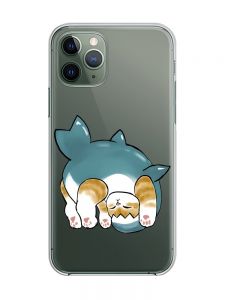 Прозорий чохол на iPhone 12 / 12 Pro :: Котик акула (принт 378)