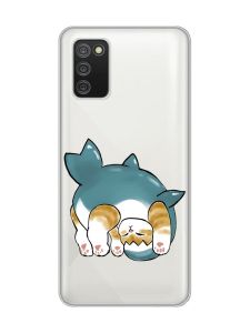 Прозорий чохол для Samsung Galaxy A02s :: Котик акула (принт 378)