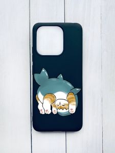 Матовий чохол на Xiaomi Redmi 12C Чорний :: Котик акула (принт 378)