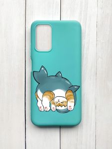 Матовий чохол на Xiaomi Redmi 9T Бірюзовий :: Котик акула (принт 378)