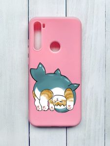 Матовий чохол на Xiaomi Redmi Note 8T Рожевий :: Котик акула (принт 378)