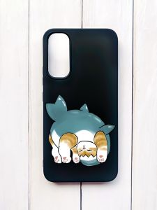 Матовий чохол на Samsung A34 5G Чорний :: Котик акула (принт 378)