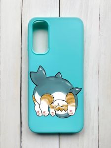 Матовий чохол на Samsung Galaxy A24 Бірюзовий :: Котик акула (принт 378)