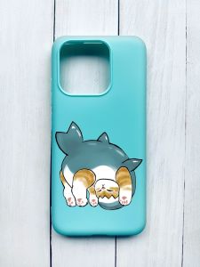 Матовий чохол на Xiaomi Redmi 12C Бірюзовий :: Котик акула (принт 378)