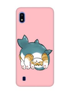 Матовий рожевий чохол на Samsung Galaxy A10 (2019) A105 :: Котик акула (принт 378)