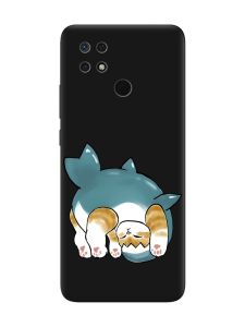 Матовий чорний чохол на Xiaomi Redmi 10C :: Котик акула (принт 378)