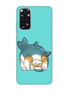 Матовий бірюзовий чохол на Xiaomi Redmi Note 11 :: Котик акула (принт 378)