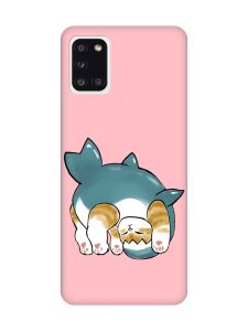 Матовий рожевий чохол на Samsung Galaxy A31 :: Котик акула (принт 378)