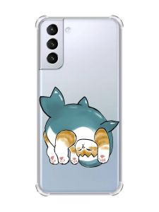 Чохол з потовщеними кутами на Samsung Galaxy S21 (G991) :: Котик акула (принт 378)