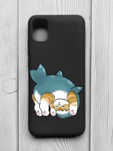 Матовий чорний чохол на Samsung Galaxy A04E/A042 :: Котик акула (принт 378)