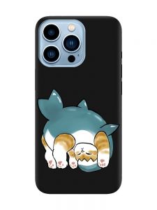 Матовий чорний чохол на Apple iPhone 13 Pro Max :: Котик акула (принт 378)