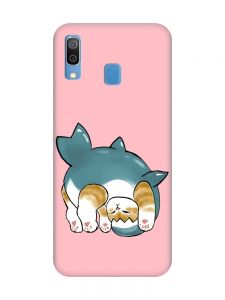 Матовий рожевий чохол на Samsung Galaxy A30 (2019) / A20 (2019) :: Котик акула (принт 378)