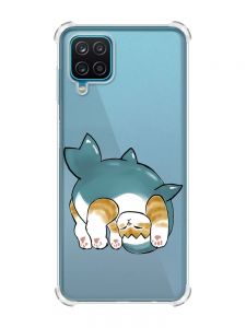 Чохол з потовщеними кутами на Samsung A12 4G :: Котик акула (принт 378)