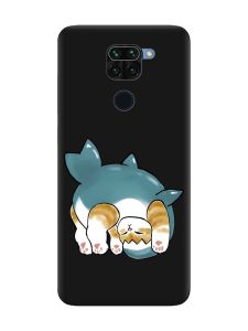 Матовий чорний чохол на Xiaomi Redmi Note 9 :: Котик акула (принт 378)