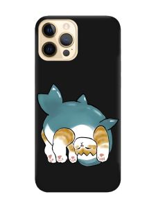 Матовий чорний чохол на Apple iPhone 12 Pro Max :: Котик акула (принт 378)