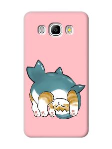 Матовий рожевий чохол на Samsung Galaxy J5(2016) J510 :: Котик акула (принт 378)