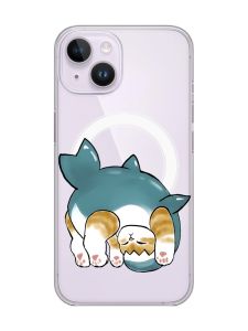 Магнітний чохол на iPhone 14 із підтримкою MagSafe :: Котик акула (принт 378)