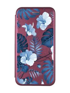Чохол-книжка з малюнком для Xiaomi Redmi 9A Бордовий :: Тропіки (принт 373)