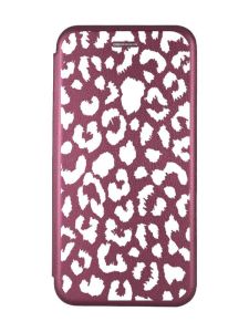 Чохол-книжка з малюнком для Xiaomi Redmi 9A Бордовий :: Леопардовий принт Білий (принт 375)