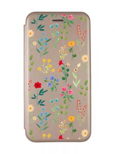 Чохол-книжка з малюнком для Samsung Galaxy A14 5G Золотий :: Квітковий фон (принт 269)