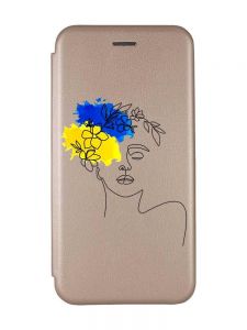 Чохол-книжка з малюнком для Xiaomi Redmi 10C Золотий :: Українка Арт (принт 3)