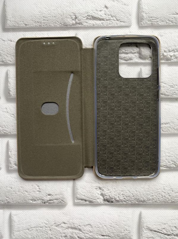 Чохол-книжка з малюнком для Xiaomi Redmi 10C Золотий :: Мордочка (принт 121)