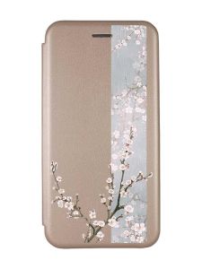 Чохол-книжка з малюнком для Samsung Galaxy A14 5G Золотий :: Квітуча сакура (принт 285)