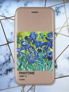 Чохол-книжка з малюнком для Samsung Galaxy A14 5G Золотий :: Іриси (принт 75)