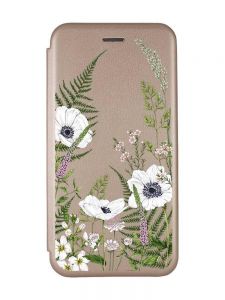 Чохол-книжка з малюнком для Samsung Galaxy A14 5G Золотий :: Квіти польові (принт 363)